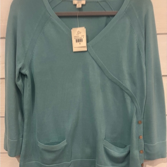 J. Jill NWT Enamel Blue top with Button Details in size small 100% cotton - Picture 7 of 15
